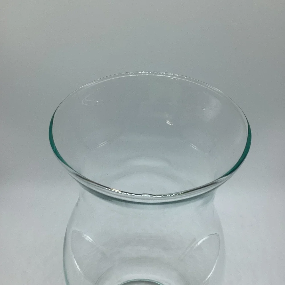 Vintage Hand Blown Glass Hurricane Lamp Shade w/ Gold Trim 9 1/4